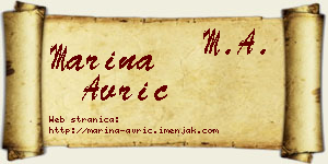 Marina Avrić vizit kartica